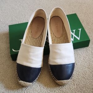 NEW J. Crew Women's Espadrille Shoes In Canvas With Toe Cap Size 7.5